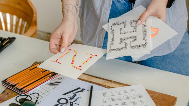 Close-up of modern serif typography in a website mockup, showcasing elegant and sharp serif letterforms"