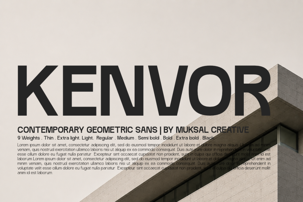 Kenvor – Contemporary Geometric Sans Serif