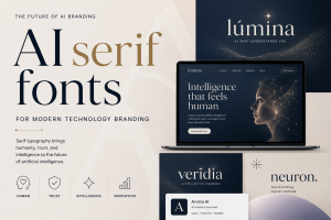 AI serif fonts for modern technology branding