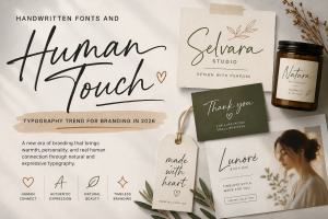 handwritten fonts and human touch typography trend for branding in 2026