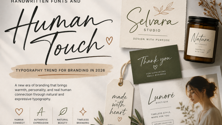 handwritten fonts and human touch typography trend for branding in 2026