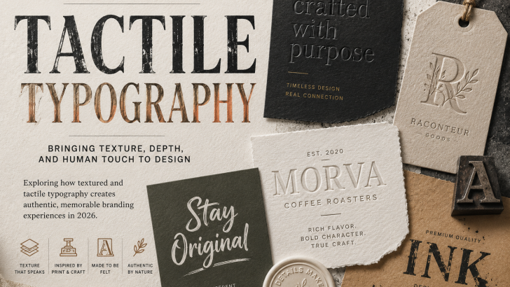 tactile typography trend for textured branding and graphic design in 2026
