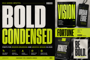 bold condensed fonts for modern branding and graphic design in 2026