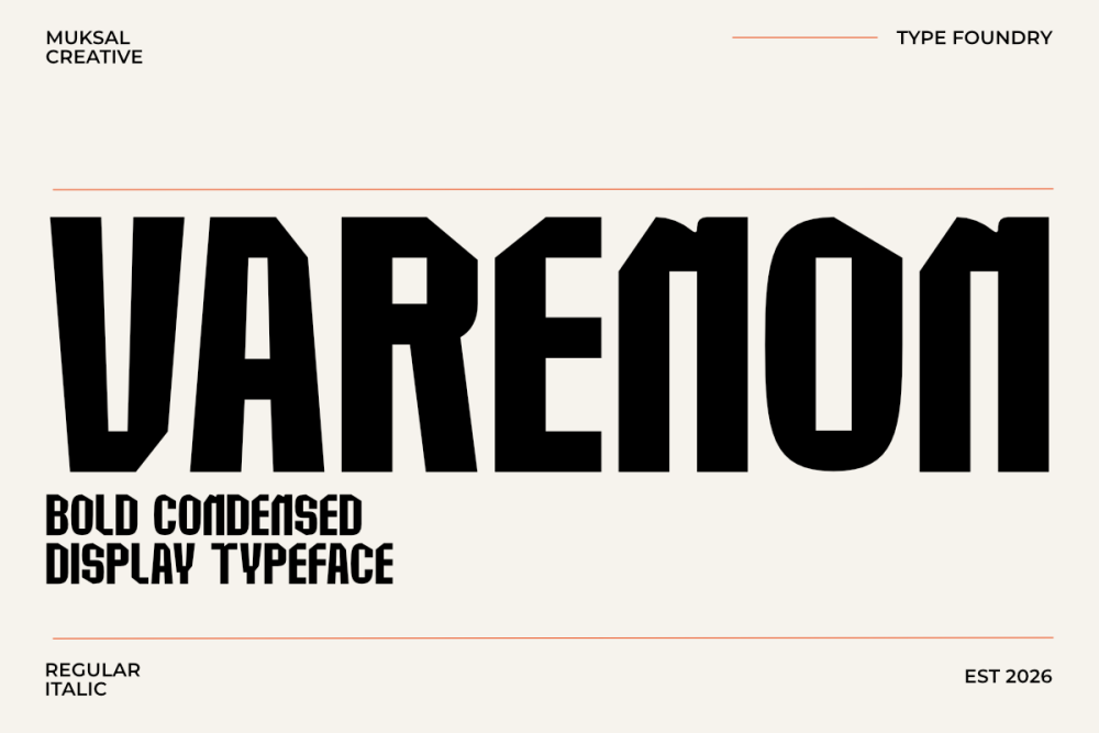 Varenon — Bold Condensed Display Typeface