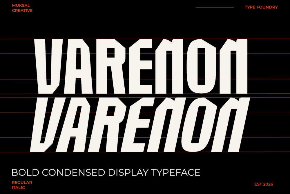 Varenon — Bold Condensed Display Typeface