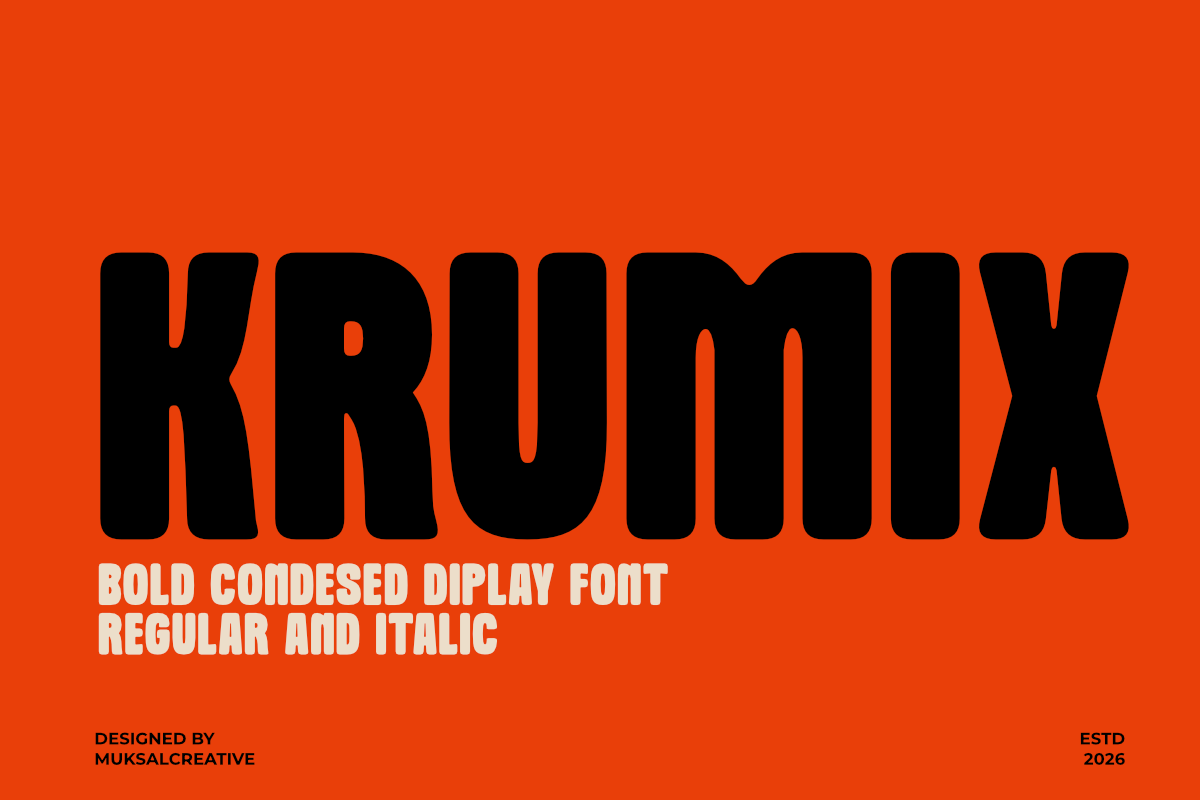 Krumix – Bold Condensed Display Font