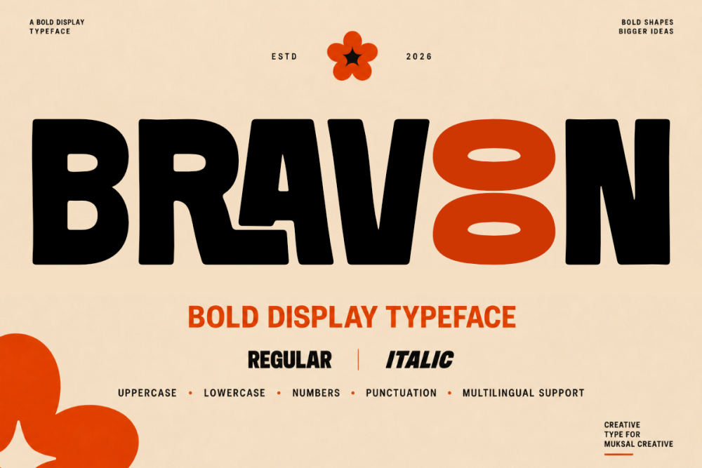 Bravoon — Bold Display Typeface