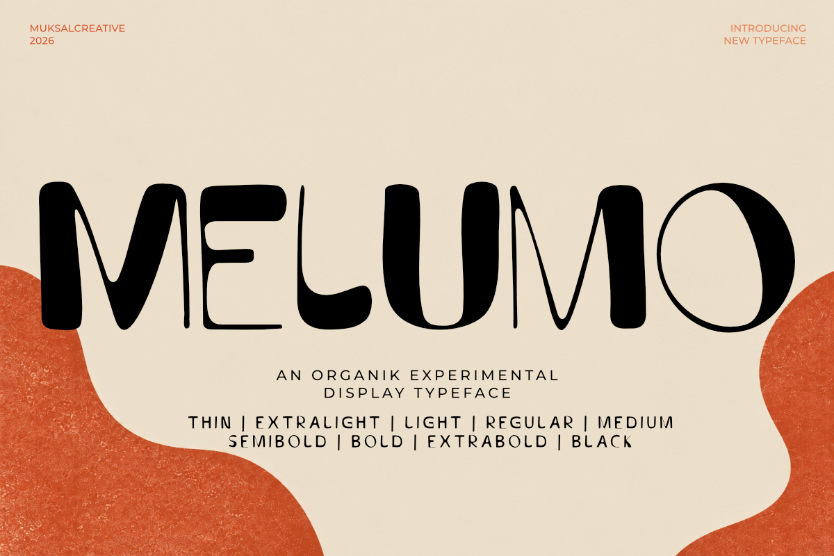 Melumo Experimental Display Typeface